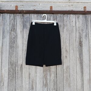 J Crew Size 0 Pencil Skirt Black Wool Blend Lined Preppy Office Academia